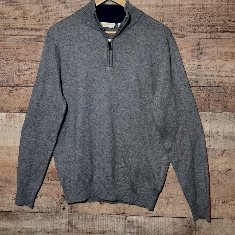 Gianfranco Burani Made in Italy Cashmere Wool Blend 1/4 Zip Sweater size Large